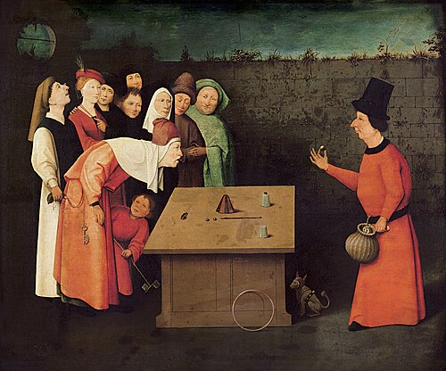 Magie close-up au Moyen Âge (tableau de Jérôme Bosch)